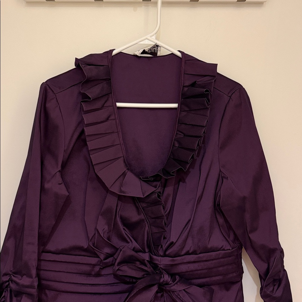 Joseph Ribkoff Purple Ruffle Blouse - Picture 6 of 9